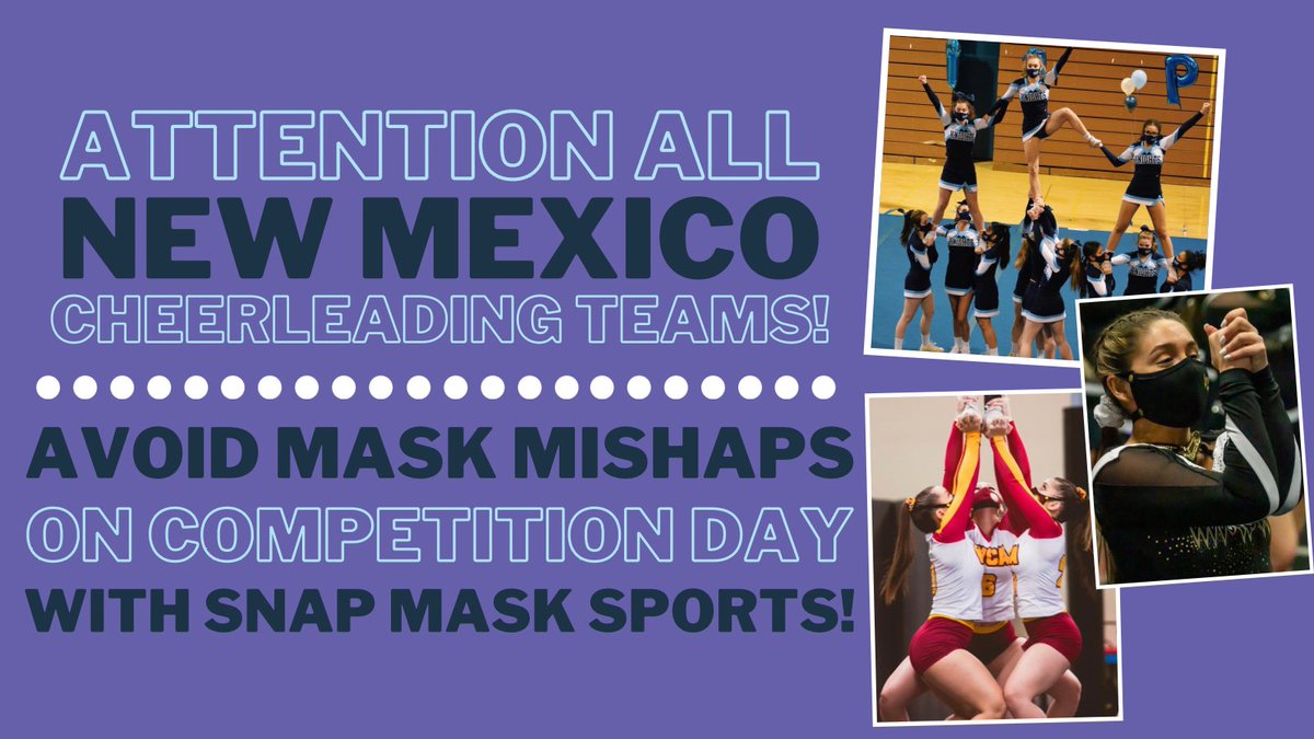 SnapMaskSports's tweet photo. Your team’s safety is our biggest priority! That’s why our masks are the only ATHLETICALLY SECURE and BREATHABLE masks that won’t impede vision or fall off during an entire routine! Avoid mask mishaps on competition day with Snap Mask Sports &amp; place your team order today! @_NMAA https://t.co/O90DZl2Ahs