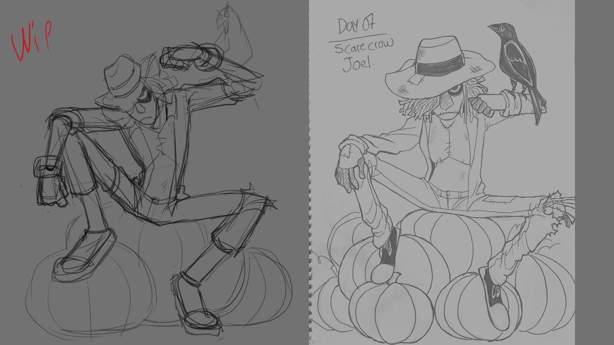 Hmmm I been reading "The wizard of Oz" and I just needed to update Joel's desing. Meybe I could draw the rest of the character in the future ? who knows #wip 