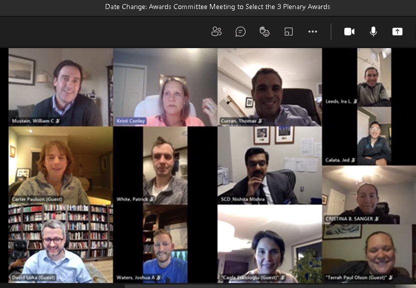 <a href="/ASCRS_1/">ASCRS_1</a> Awards Committee hard at work selecting the best Plenary Presentations #ASCRS21. Winners announced at Business Meeting. Many worthy studies! Register and participate to learn what’s new in colorectal surgery
<a href="/ScottRSteeleMD/">Scott R. Steele</a> <a href="/drtracyhull/">Tracy Hull</a> <a href="/ConorDelaneyMD/">Conor Delaney</a> <a href="/SWexner/">Steven D Wexner MD, PhD</a>