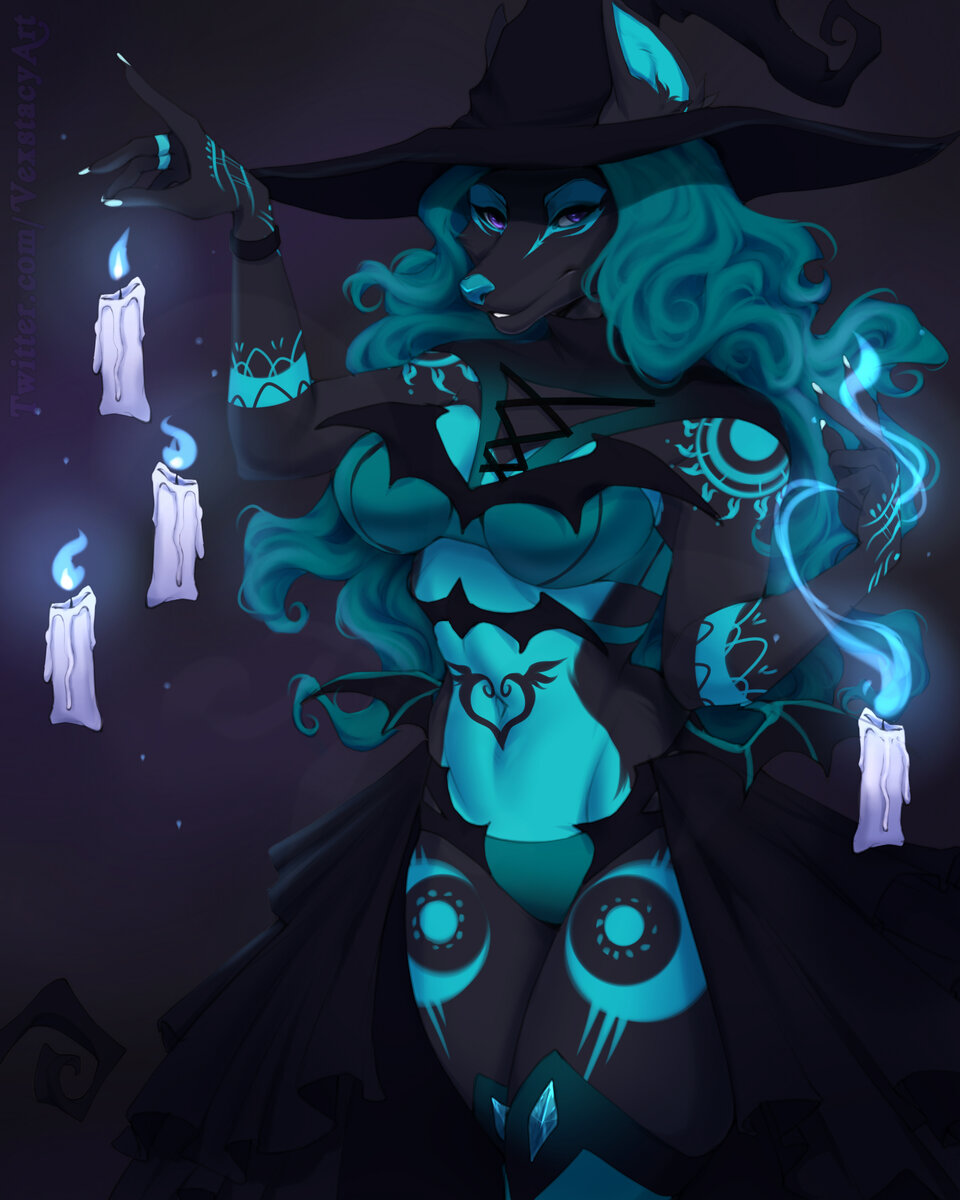 Thick Thighs, Witchy Vibes 🕯️💜✨
---------------
Art by <a href="/VexstacyArt/">V ( Vexstacy @ Twitch )</a> 
Freya belongs to me

I love everything about this 😍