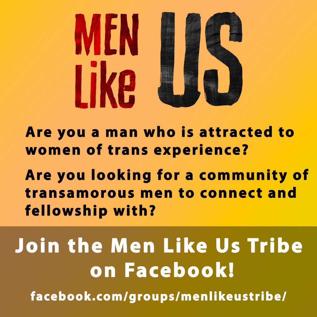 menlikeuspod's tweet photo. MEN! Join my Facebook group for a judgement free space to fellowship with other men who love and date transwomen! #menlikeus #malesupportgroup #menneedsupport #transattracted #transamorous #transdating #transrelationships https://t.co/fxa32MTypo