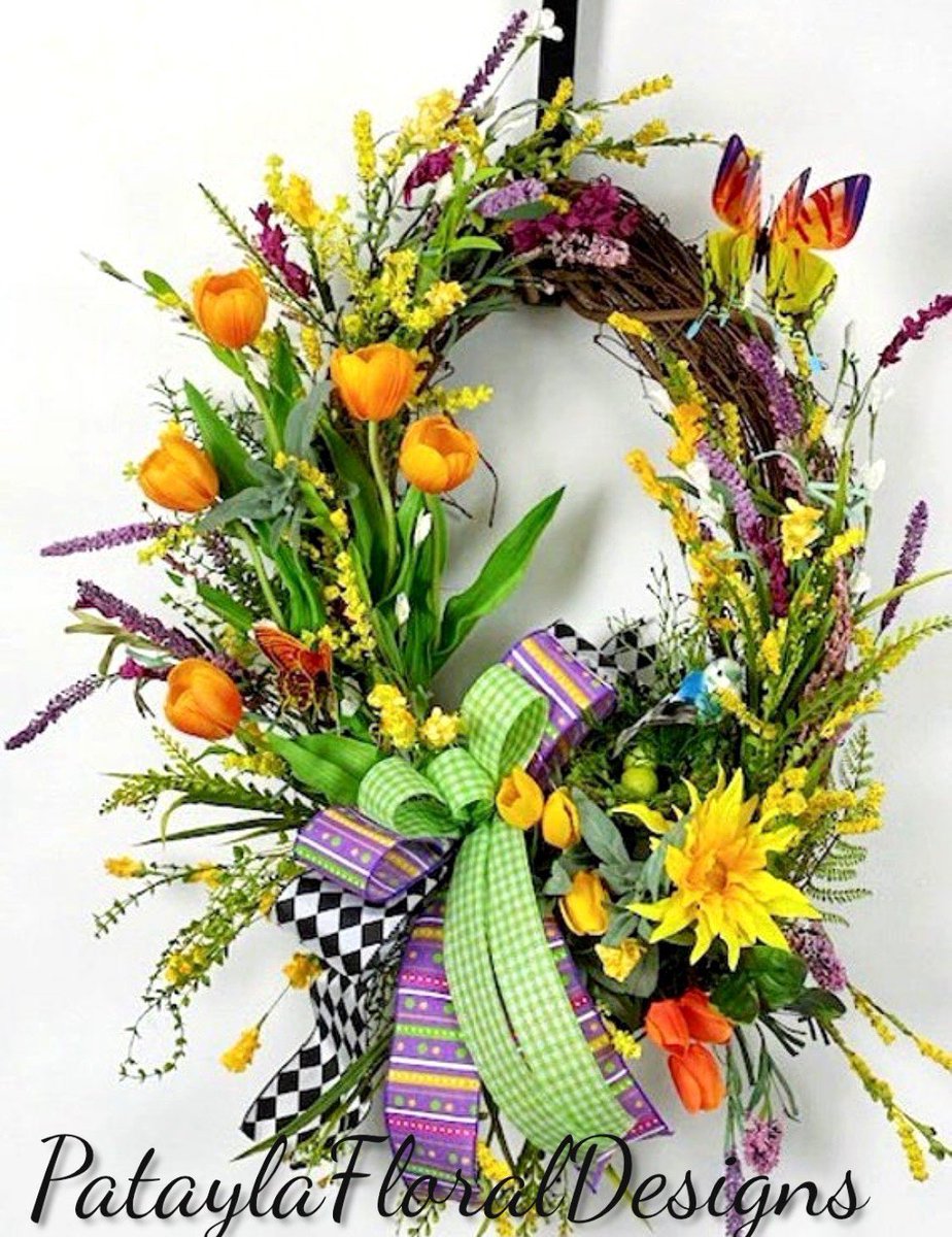 Patsy1Taylor's tweet image. Spring Door Wreaths, Oval Tulip Wreath, Wreath with Bird Nest, Mothers Day Gift, Front Door Wreath, Easter Wreath, Colorful Wreaths, Wreaths #tulipwreath #mothersday #artificial #grapevine #spring etsy.me/3v9ihhd