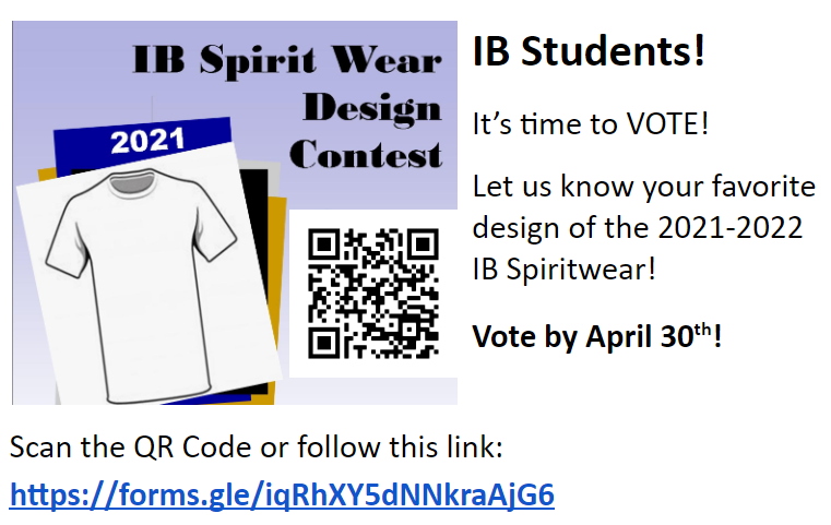 Vote for your favorite T-shirt design for next year's spirit wear. 
docs.google.com/forms/d/e/1FAI…
