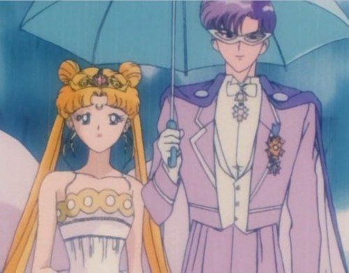 Also, one of the main protagonist, Mamoru Chiba, awakens as Endymion, the past life lover of Usagi.(They used to hate each other before awakening, but in real life, they are wife and husband lol)