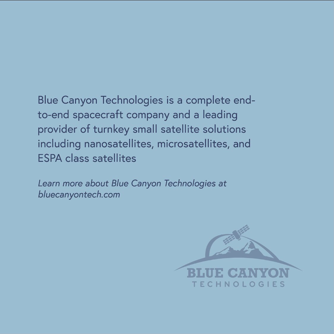 Today’s second gold sponsor highlight is Blue Canyon Technologies! Read about them here or visit bluecanyontech.com for more information! 🚀✨ You can also check out their Twitter <a href="/BlueCanyonTech/">Blue Canyon Technologies</a> 🌎💫