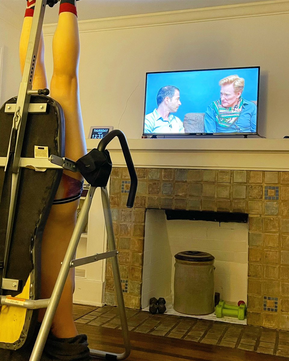 Dantethecomic's tweet image. My current view of my hot ass wife @RebekahKochan while watching @jordanschlansky @ConanOBrien #inversiontable