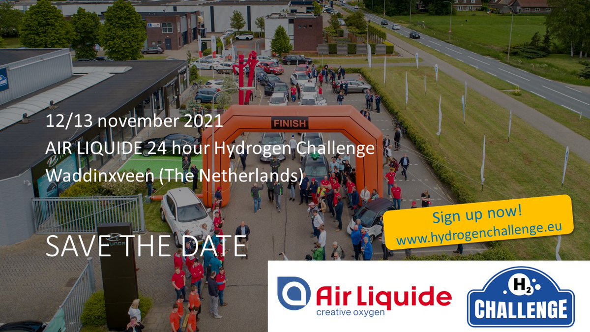 Save the date: 12/13 november 2021 - Air Liquide 24 uur Waterstof Challenge - mailchi.mp/3d5cdaadf3a2/s…
#24h2challenge