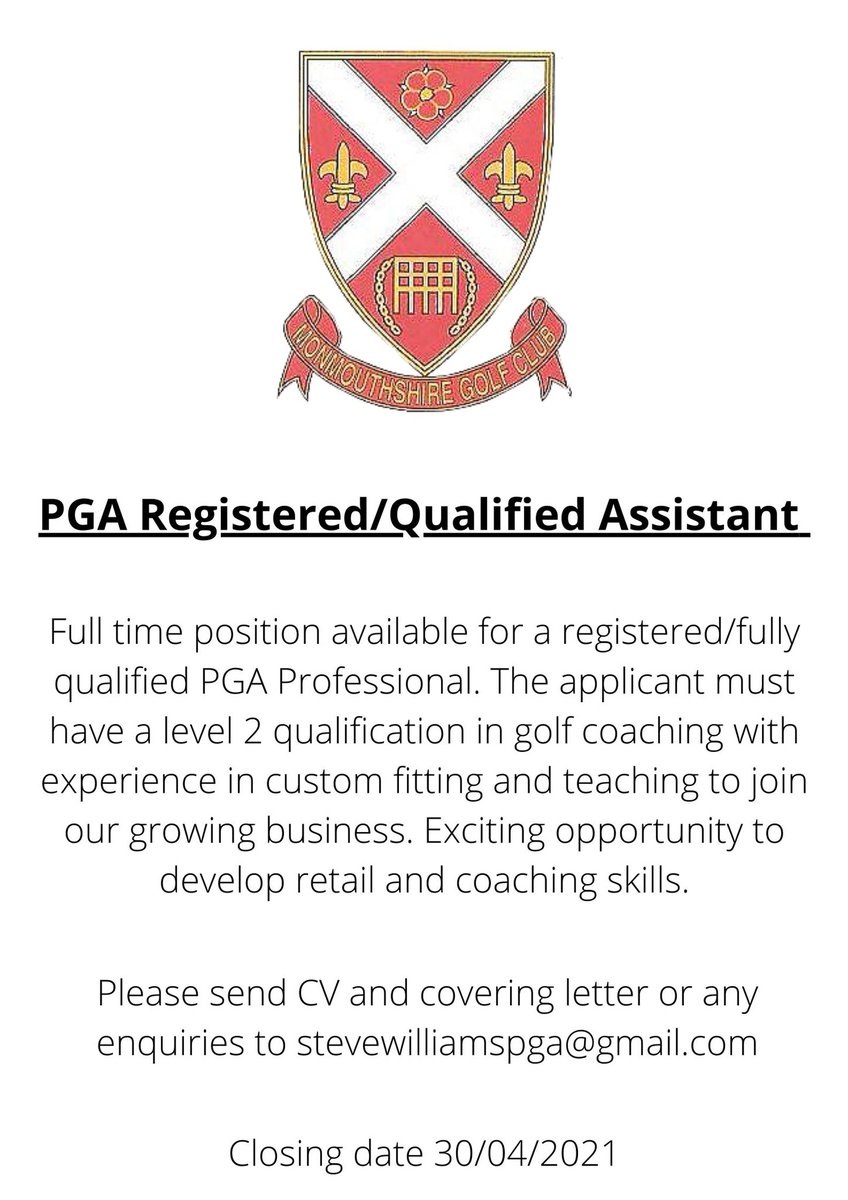 MonmouthPro's tweet photo. 🚨 DON’T MISS OUT 🚨

Fantastic opportunity for a registered/fully qualified PGA professional to develop retailing, coaching and fitting experience. 

Please find more information below⤵️ https://t.co/u6Yg8Oavpb
