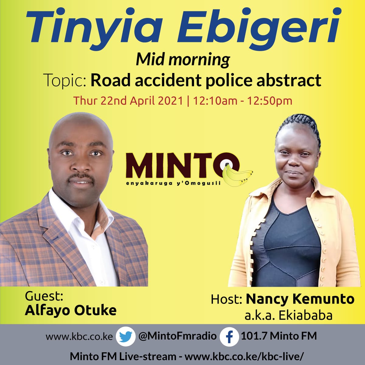 Karibu Totinyie Ebigeri gochakera 10AM - 1PM nainche ekiababa Nancy Kemunto amo na omogeni one Alfayo Otuke.