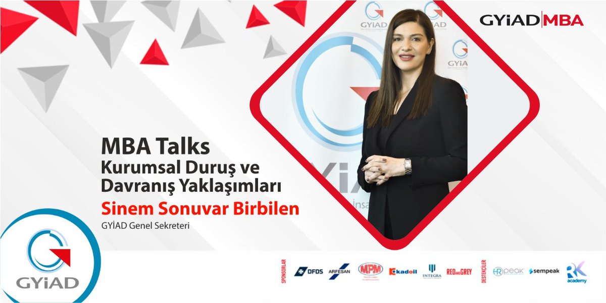 GYIAD's tweet image. GYİAD MBA programı kapsamında GYİAD Genel Sekreteri Sinem Sonuvar Birbilen, MBA Talks’ta deneyimlerini öğrencilerle paylaşacak. #gyiad #mba #mbatalks