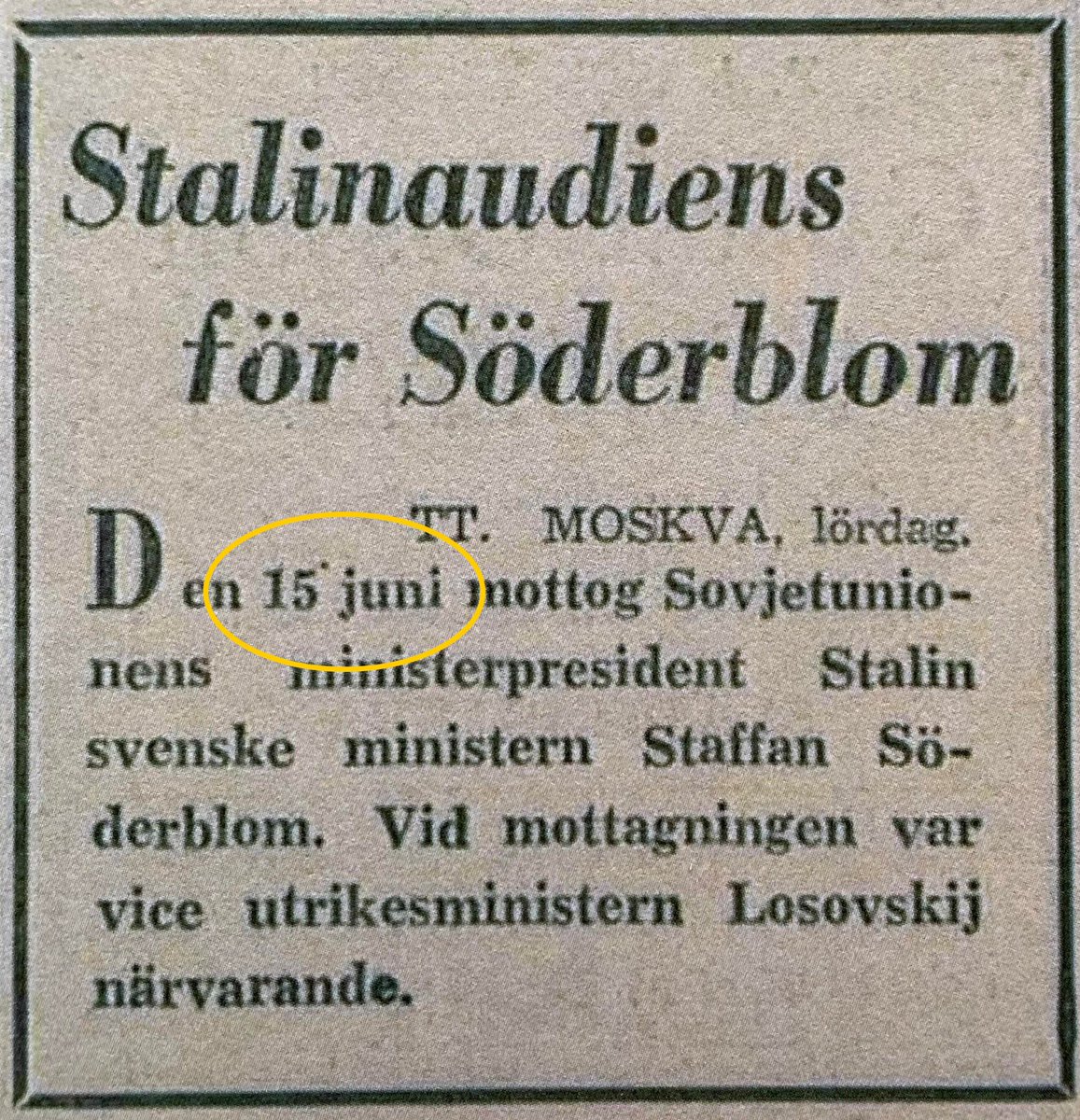 Men går det att ana ett motiv bakom den svenska stängningen av Raoul-ärendet? Endast två dagar efter mötet med Stalin får Expressen bekräftat att regeringen siktar på att ge en miljardkredit till Sovjet. Händelsekedjan tillskrivs möjligen, men snarare svårligen, slumpen.