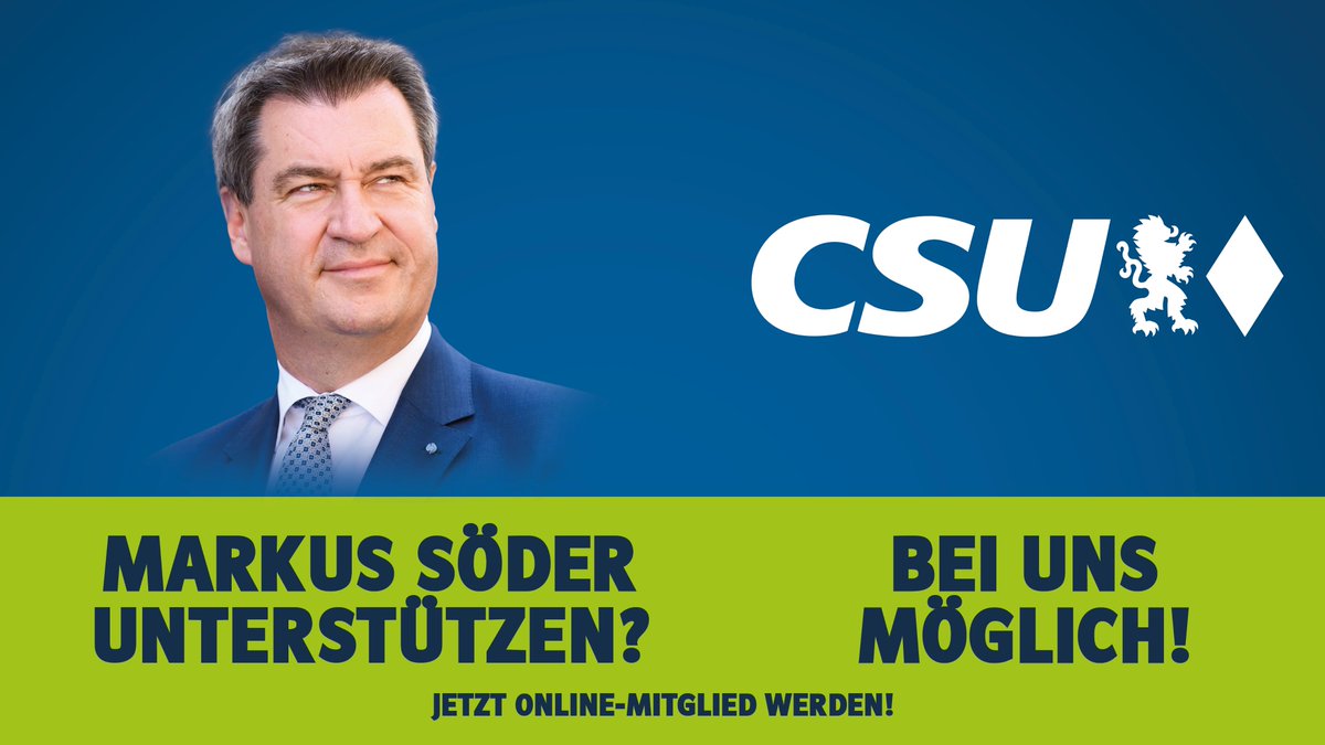 CSU (@csu) on Twitter photo 👉 csu.de/online-mitglie…
Jetzt deutschlandweit Online-Mitglied werden und <a href="/Markus_Soeder/">Markus Söder</a> unterstützen! 👉 csu.de/online-mitglie…
Jetzt deutschlandweit Online-Mitglied werden und <a href="/Markus_Soeder/">Markus Söder</a> unterstützen!