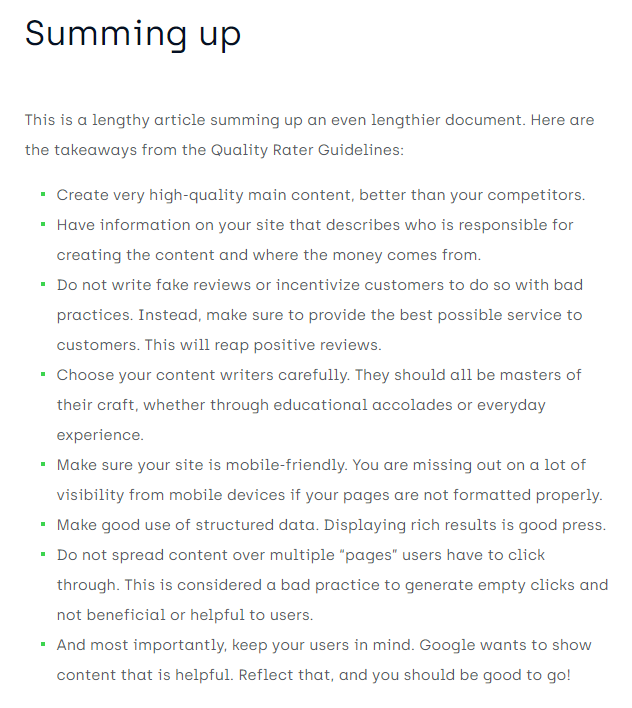 📝Resumen de las Google Quality Rater Guidelines

<a href="/TomekRudzki/">Tomek Rudzki</a> resume 170 páginas en 3000 palabras 
👉 onely.com/blog/googles-q…

Y el resumen del resumen lo dejo la captura 👇
