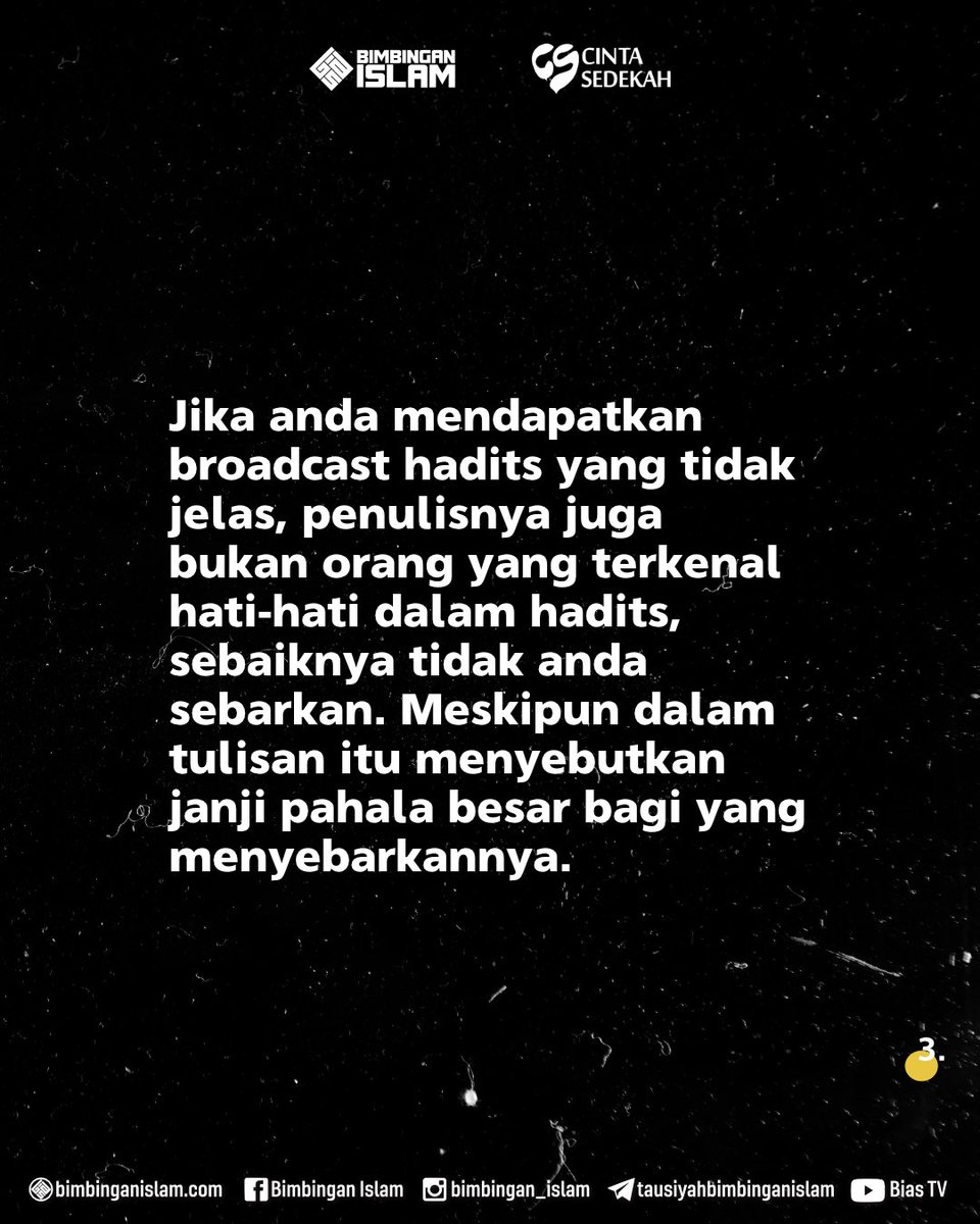 bimbingan_islam's tweet photo. Bolehkah menyebarkan hadits yang tidak jelas sumbernya? Read more ππ» https://t.co/ZUkvsRmTEO
#tanyajawab #konsultasisyariah #hukum #fiqih #share #hadits #berita #informasi #palsu #dusta #nasehat #adab #sabar #doa #dakwah #islam #BiASQA #tanyajawabbimbinganislam #bimbinganislam https://t.co/QltpTsk4pl