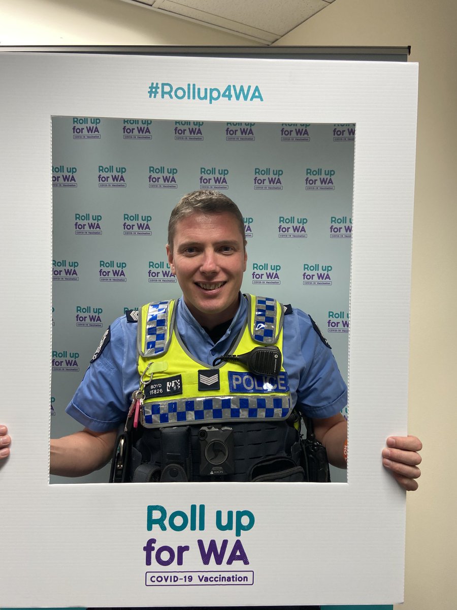 Brookton police having the first Covid vaccine. Didn’t hurt abit.