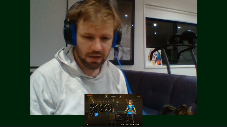 Cobraven1's tweet photo. As I start getting ready for stream my Cat Martin decides he is going to be the star of the show and curls up on the couch next to me. #streampets #smallstreamer #twitch #CatsofTwitch https://t.co/711irljovN