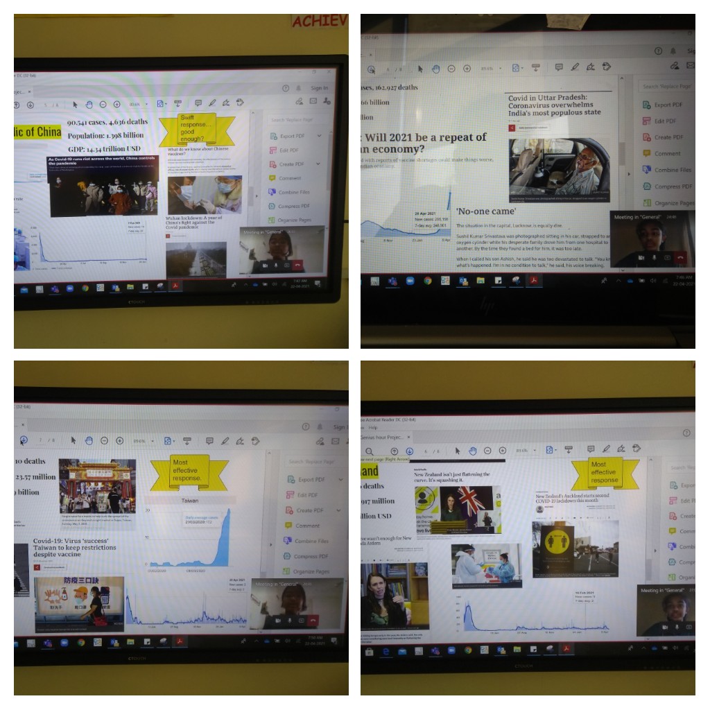 Grade 10A students Meera &amp; Sumana doing a comparative study on how New Zealand flattened the Coronavirus curve using technology &amp; sharing their ideas with other countries.#RestoreOurEarth <a href="/gemsnms_alkhail/">GEMS NMS Alkhail</a> <a href="/GNMS_Tigers/">GNMS_Secondary Tigers_Semper Sursum</a> <a href="/TeresaRusten/">Teresa Rusten</a>