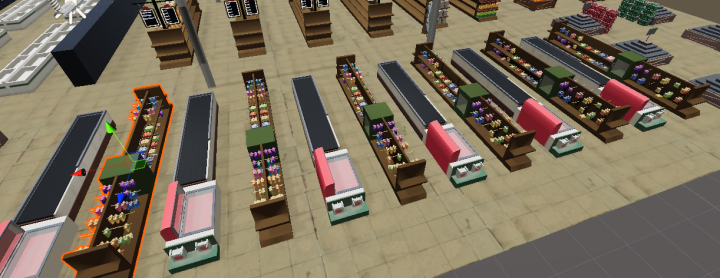 HappyMartGame's tweet photo. We're getting closer to our release in May, so we're prettying up the store with all of the lovely products we've been creating! Those cupcakes look tempting...

#gamedev #gameart #indiedev #unity3d #madewithunity #UWStout https://t.co/22gCasquKp