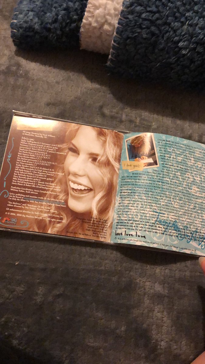 Blue elements in the booklet: