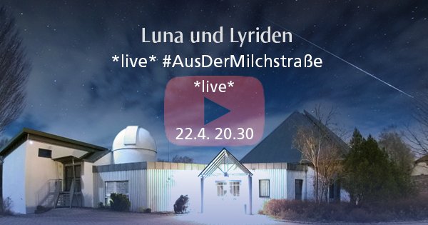 Planetarium7167's tweet photo. Heute Abend um 20.30 Uhr streamen wir *live* #AusDerMilchstraße und laden Sie ein zu einem Spaziergang über den #Mond und geben Beobachtungstipps zu den #Lyriden. https://t.co/tzXLqnMuYi #Luna #Sternschnuppen #Meteorschauer #Astrolivestream https://t.co/dTZTmSEx3G