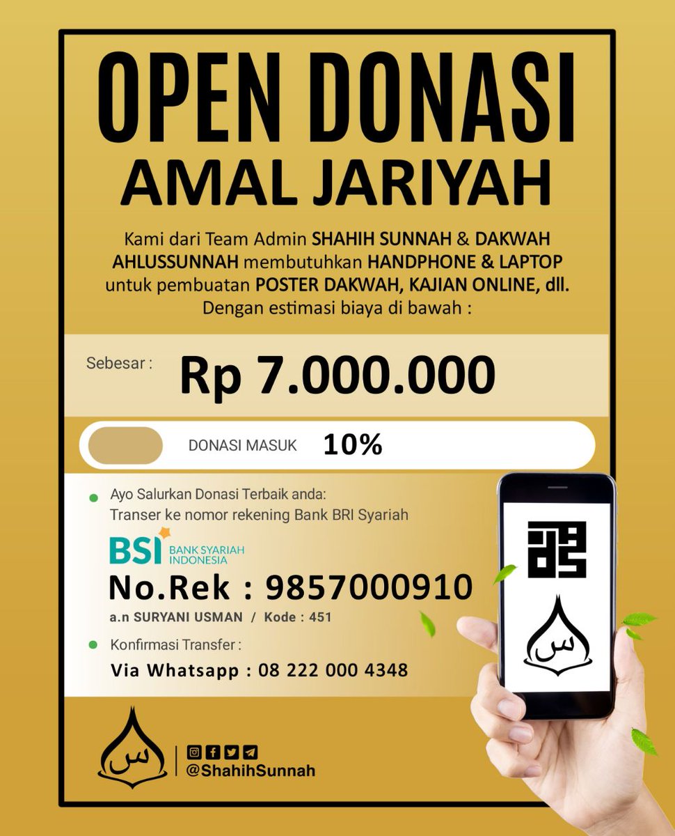siska_611's tweet photo. Bismillah
Ayo berlomba dalam kebaikan amal jariyah. Sisihkan sebagian rezeki antum wa antunna semoga Allah melipatgandakan pahala dan rezeki nya. Barakallahufiikum. https://t.co/10phObo9j8