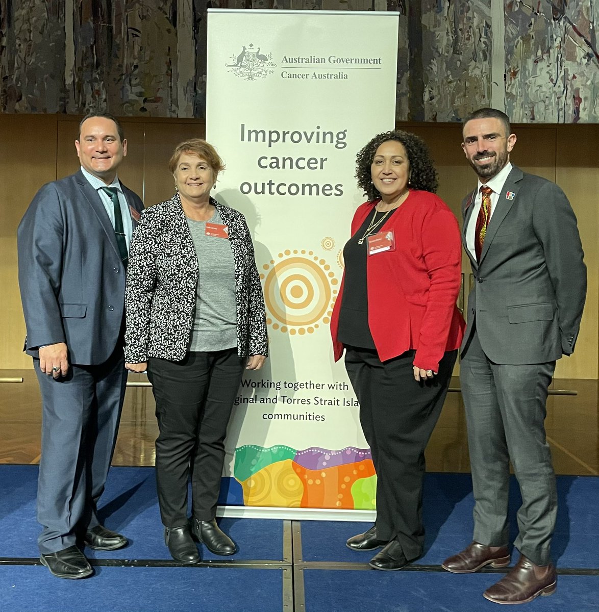 Prof_G_McArthur's tweet photo. Our number 1 priority in the #AusCancerPlan must be addressing cancer outcomes for indigenous Australians.  Thanks to our indigenous leaders for inspiring us all to take on this responsibility. https://t.co/Xit79Uxqcs