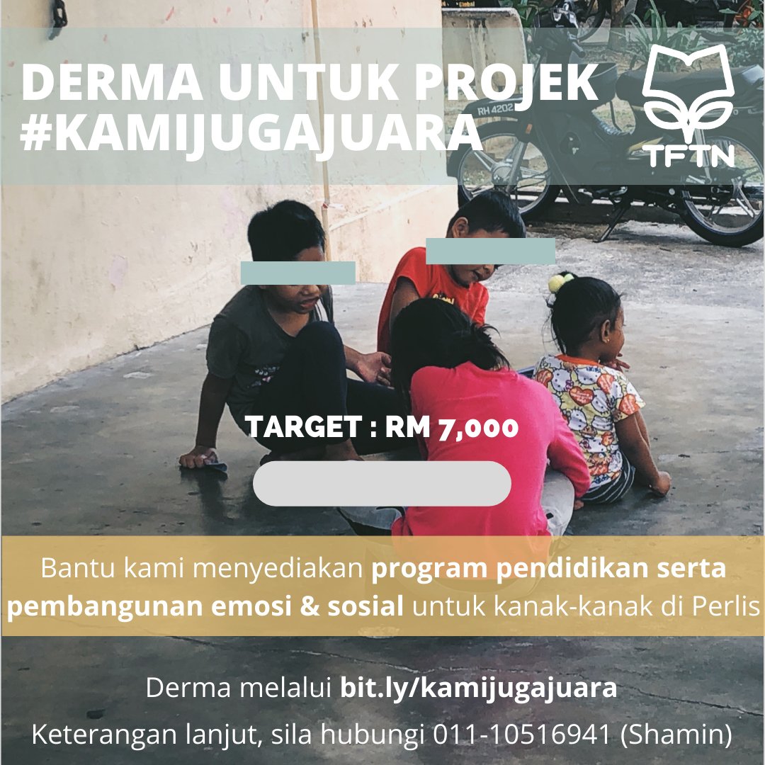 Salam Ramadhan semua, kami memerlukan dana untuk program pendidikan dan pembangunan emosi &amp; sosial bersama kanak-kanak di PPR Seri Sena, Kangar, Perlis. 

Anda boleh menderma melalui bit.ly/kamijugajuara .
