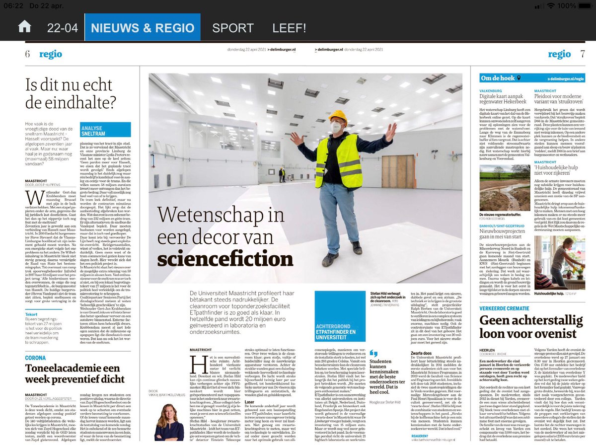 De fascinerende Einstein technologie wordt steeds meer zichtbaar in Maastricht <a href="/MaastrichtU/">Maastricht University</a> <a href="/_nikhef/">National Institute for Subatomic Physics Nikhef</a> <a href="/stanbentvelsen/">Stan Bentvelsen</a> <a href="/delimburger/">De Limburger</a>