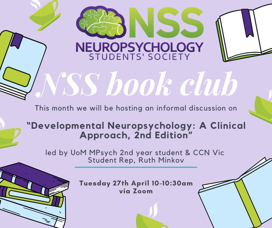 NSScommittee's tweet image. Join us for our April (online) NSS book club meeting! 📚🧠

Please note, you must be an NSS member to attend, as we will be sending out a Zoom link via our mailing list 📧

To join the NSS, please provide your details via the link below:
forms.gle/wxB8KkU6xRceqs…