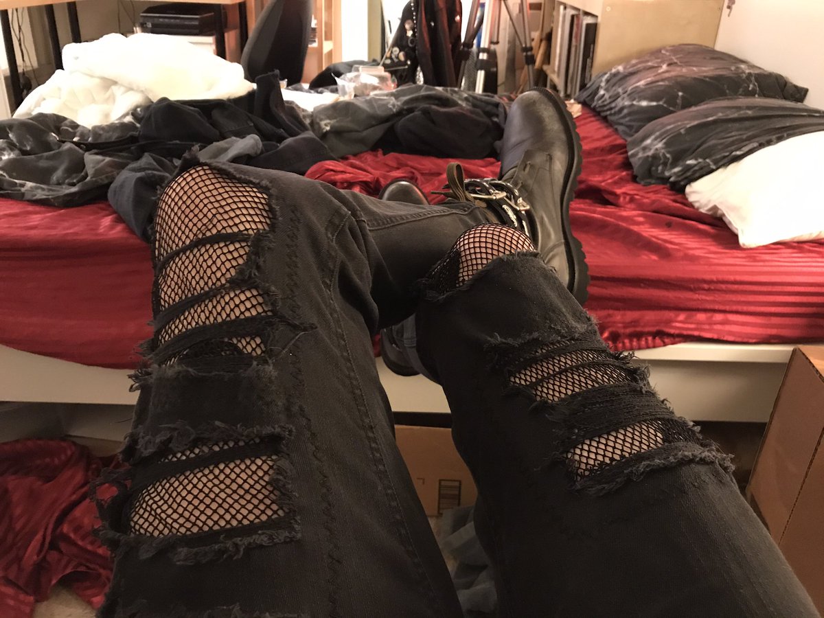 Fishnets and bandana boots.