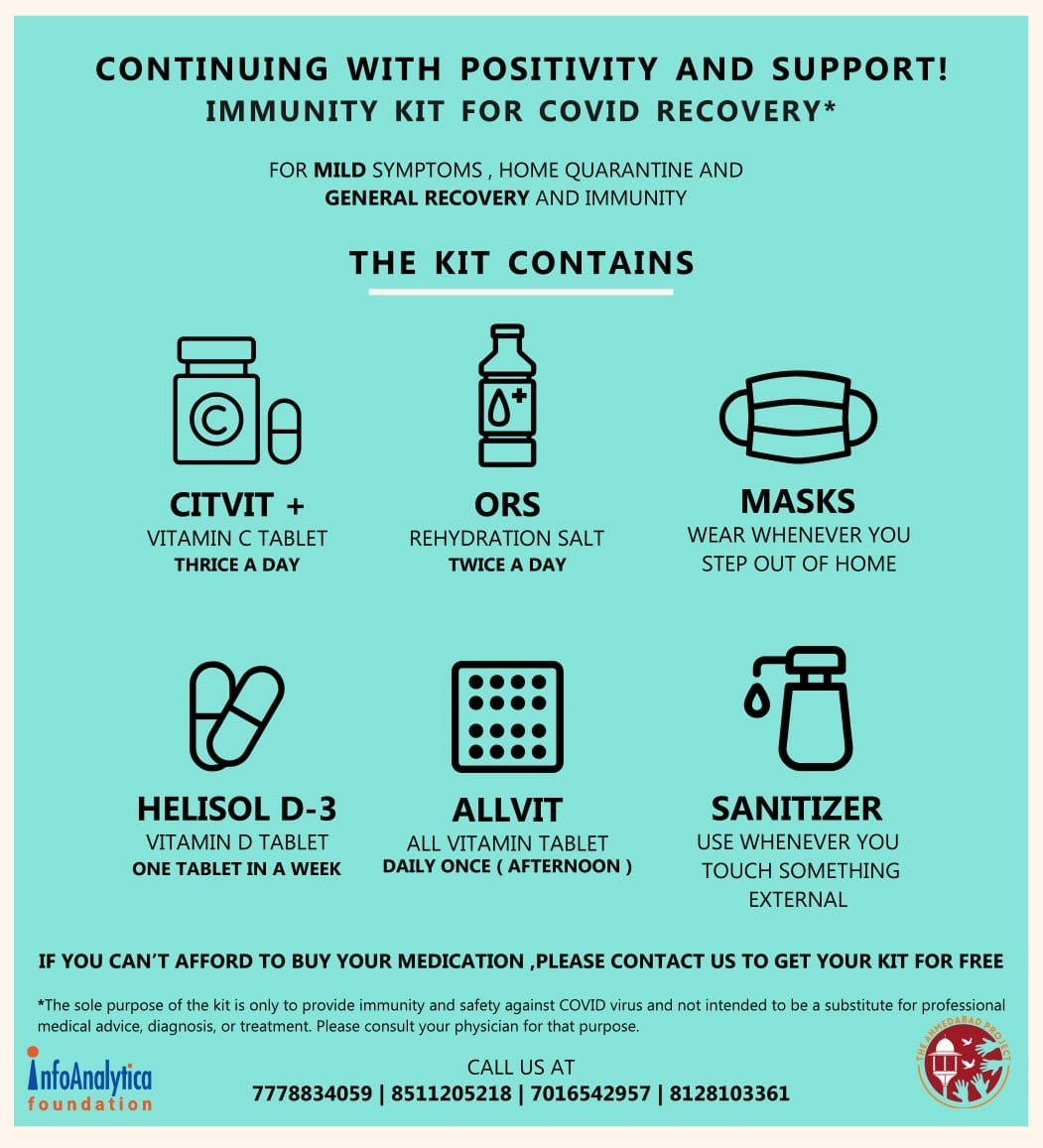 Krunal Shah (O+) (@krunalshah225) on Twitter photo #Ahmedabad #ImmunityKit
<a href="/iA_csr/">InfoAnalytica Foundation</a> is providing this Immunity Kit for Free to the needy person and who cannot afford medications.
Do amplify it to those who are not from well to do financial background and needs this type of support.
#GujaratFightsCovid19
<a href="/PRANAVG53069145/">PRANAV GUPTA</a> #Ahmedabad #ImmunityKit
<a href="/iA_csr/">InfoAnalytica Foundation</a> is providing this Immunity Kit for Free to the needy person and who cannot afford medications.
Do amplify it to those who are not from well to do financial background and needs this type of support.
#GujaratFightsCovid19
<a href="/PRANAVG53069145/">PRANAV GUPTA</a>