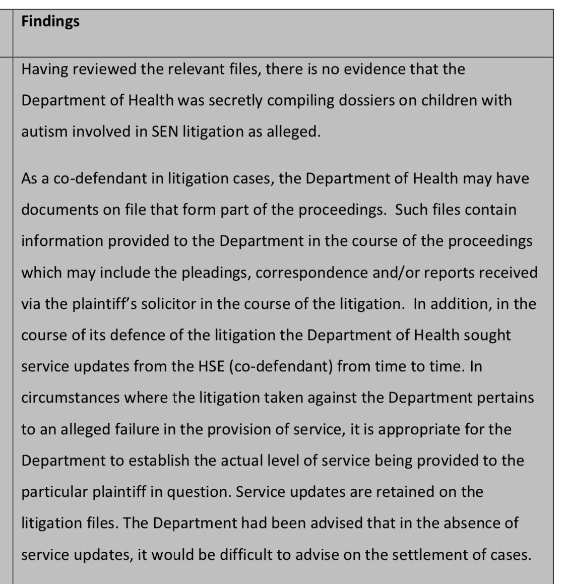 Oh, and as to the headline- the Department acknowledges they were collecting information on autistic children, and telling their sources not to tell the parents about it.But they conclude they weren’t secret dossiers.How does that work?