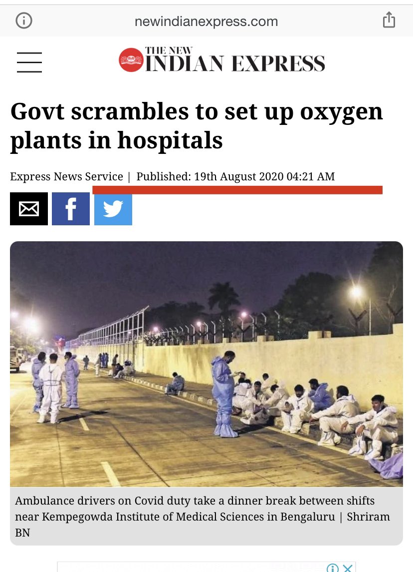 4n cities & major rural hospitals as far back as august 2020 were never implemented. This in-spite of the fact these turnkey plug & play plants cost just ₹ 20 crore per plant. The current crisis is because of precisely these two failure points - requisitioning oxygen without