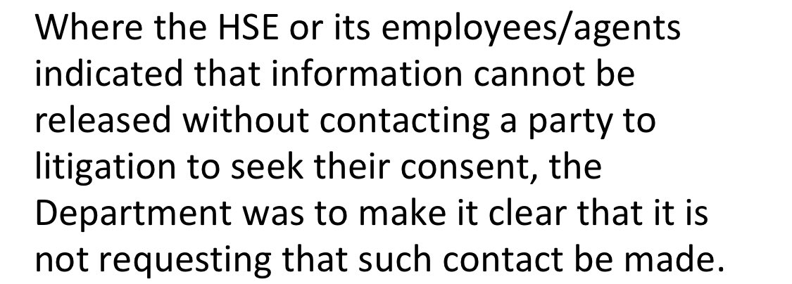 Here’s the Department of Health’s standing order to the HSE on the question of secrecy. Here’s what they tell the HSE if it ever feels that parents would have to be told about a request for information.
