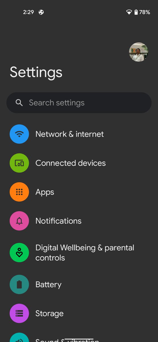 Settings is set to the "one handed" type UI be default. Say goodbye to true dark mode