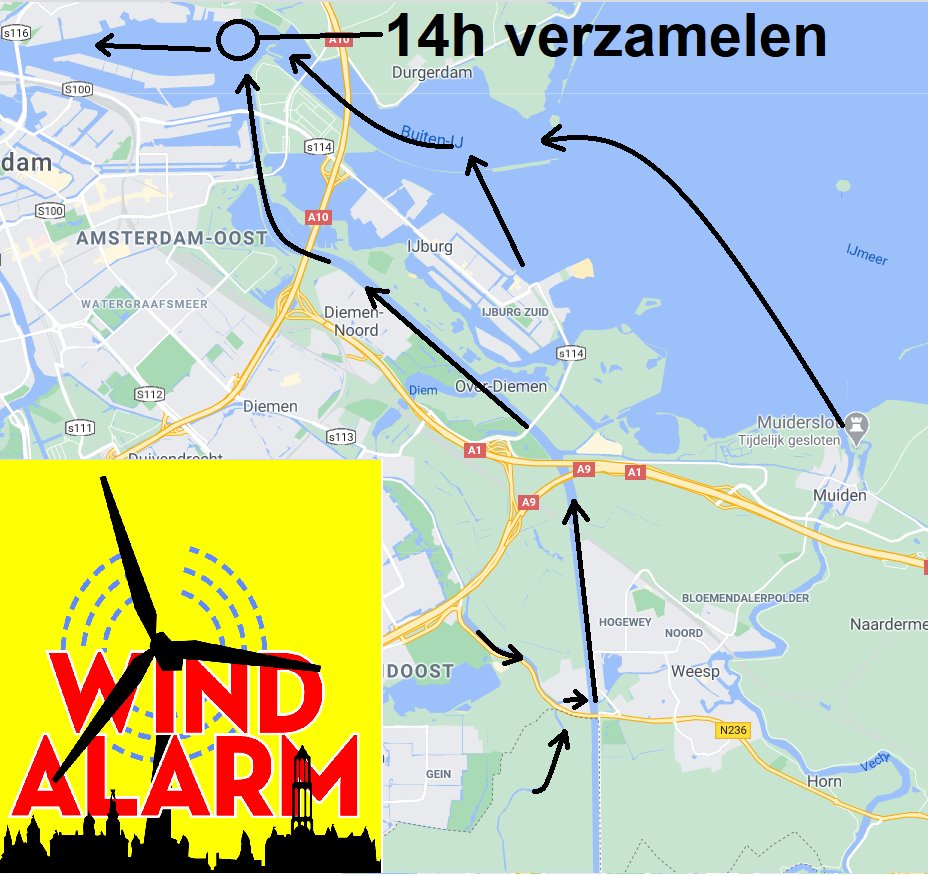 Windalarm Amsterdam houdt op zaterdag 24 april van: 09:30 tot 17:00 uur een manifestatie op het water. Meer info: ijsselmeervereniging.nl/2021/04/22/win…