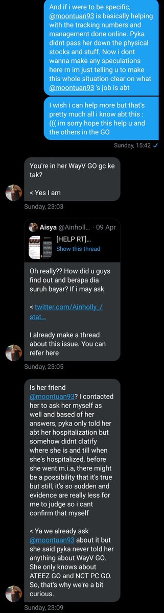 One of your KickBack buyers (Aisya) even dmed me randomly to ask abt your whereabouts. Link to the expose thread Aisya made: (in QRT, idk why i cant paste link rn)