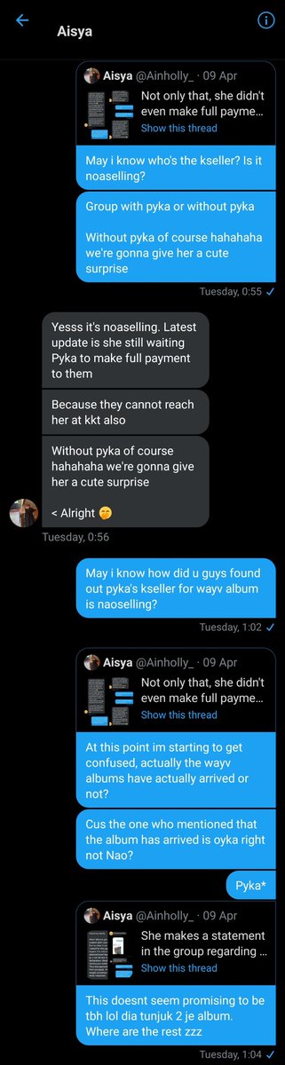 One of your KickBack buyers (Aisya) even dmed me randomly to ask abt your whereabouts. Link to the expose thread Aisya made: (in QRT, idk why i cant paste link rn)