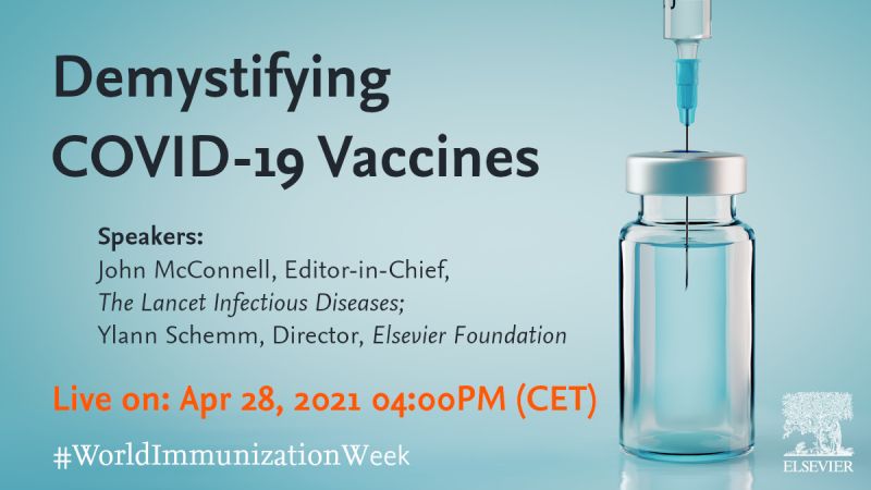 ElsevierMidEast's tweet photo. Curious about how #COVID19 vaccines work, and their safety and efficacy in preventing infection? 
Join the discussion with @JohnSMcConnell, Editor-in-Chief of @TheLancetInfDis on April 28th: https://t.co/8syQ0h1eCU
#Vaccine #VaccinesWork https://t.co/N42nkybr2o