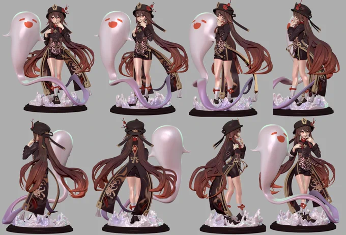 原神 胡桃 のデジタルフィギュア作りました。#原神 #Genshin #GenshinImapct #genshinimpactfanart #blender #zbrush 