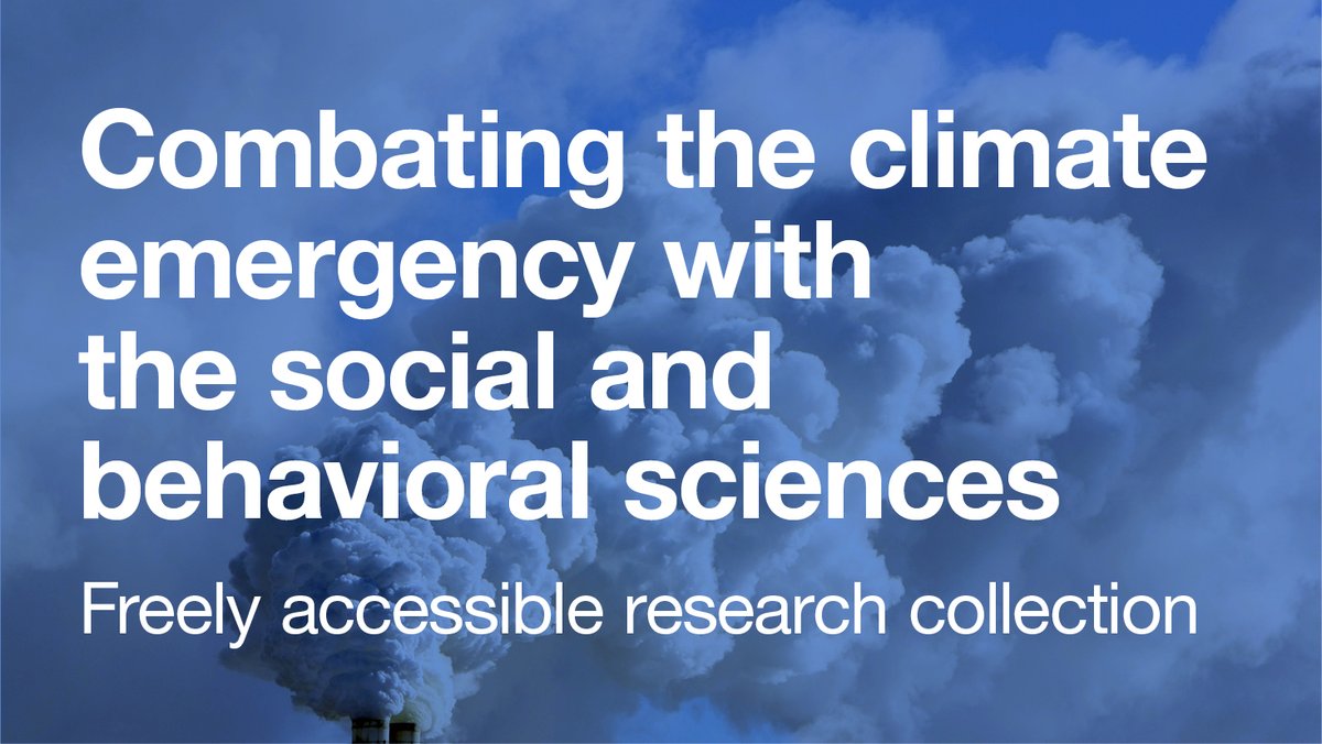 This #EarthDay2021, visit our collection of freely accessible research on the climate emergency. Featuring research from across the social & behavioral sciences, this collection aims to increase knowledge, combat inequality, & improve the environment. ow.ly/Q8An50EutGm