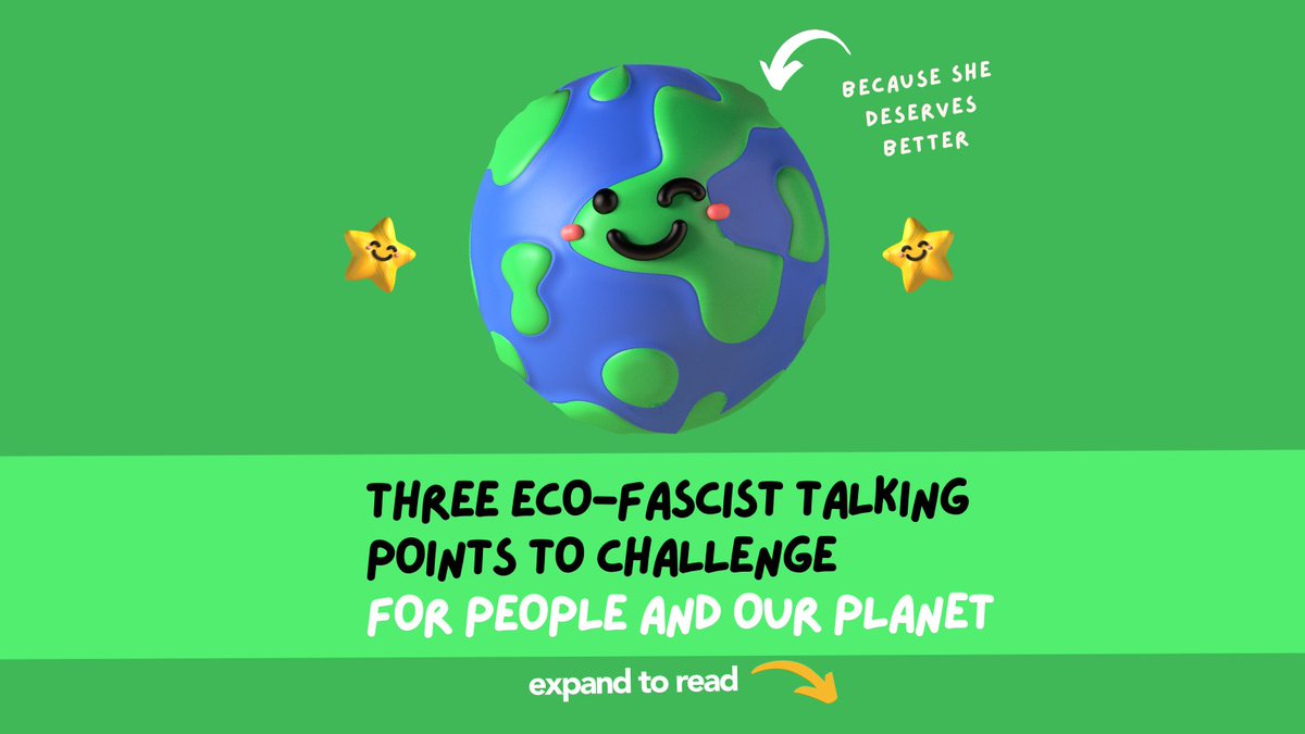 For  #EarthDay    #LeadersClimateSummit climate justice must be rooted in racial justice.With a disturbing trend of eco-fascism entering mainstream discourse on  #ClimateAction  , we're here to dispel some arguments.Here are 3 ecofascist points to challenge for people and the planet