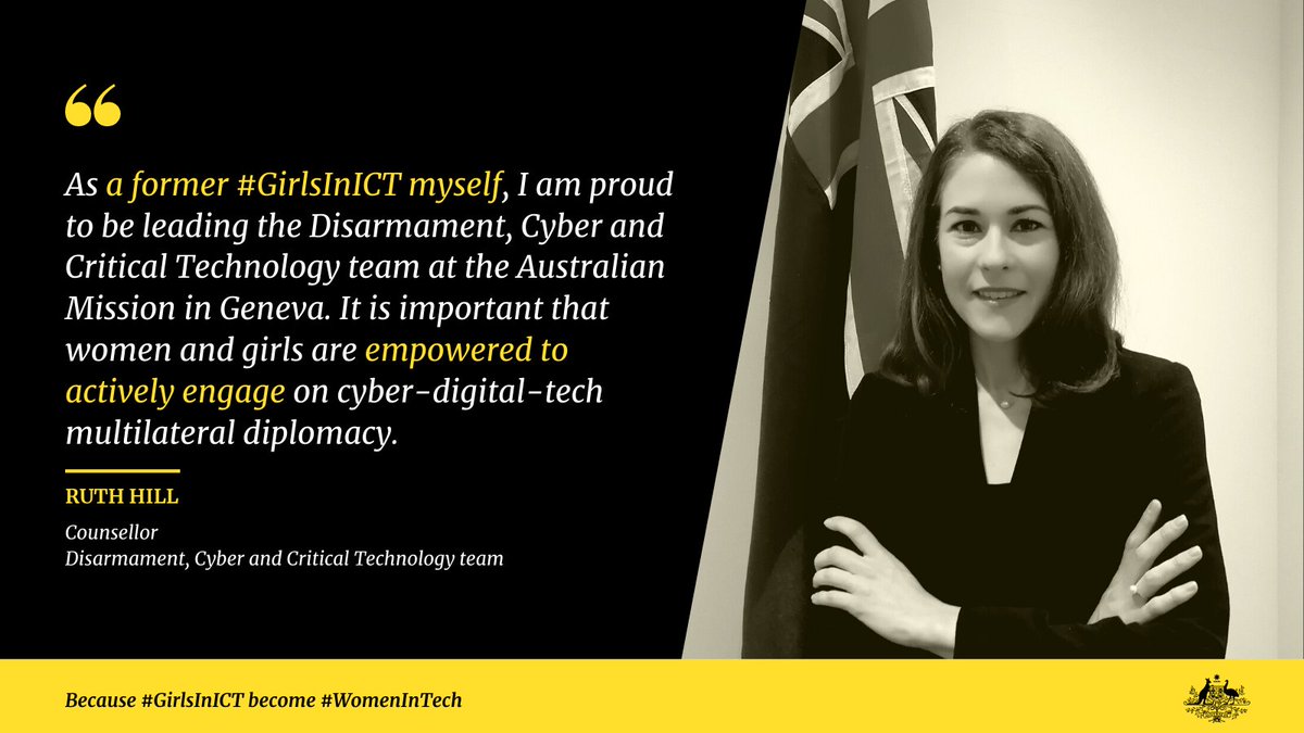 Leading our Disarmament, Cyber & Critical Tech team in Geneva is programmer turned lawyer and diplomat, Ruth Hill.Knowing the critical work that lies at the intersection of tech, law & diplomacy, she stresses the importance of gender equality in multilateral fora.  #GirlsInICT