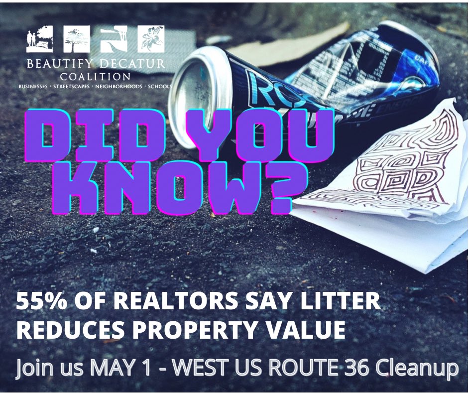 beautifydecatur's tweet image. UPCOMING LITTER CLEAN-UP ON WEST ROUTE 36

#DecaturIL #keepDecaturBeautiful #litterpick #litterfree #littering