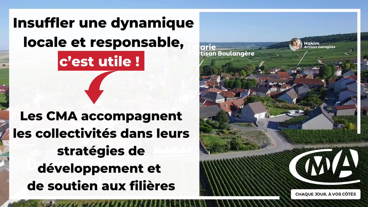 📌 Insuffler une dynamique locale et responsable, c’est utile! 
➡️ Les #CMA agissent pour faciliter l’insertion des entreprises artisanales dans les filières locales et valoriser leurs savoir-faire dans les projets et marques de territoire en partenariat avec les collectivités 🤝
