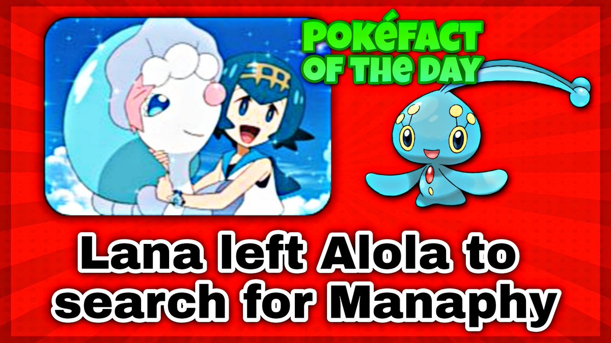 At the end of the Sun and Moon series, each of Ash's classmates had different plans about what they planned on doing during their vacation.Lana was going to leave with her father to conduct an ocean survey in search of Manaphy! I wonder if they ever found it?  #anipoke