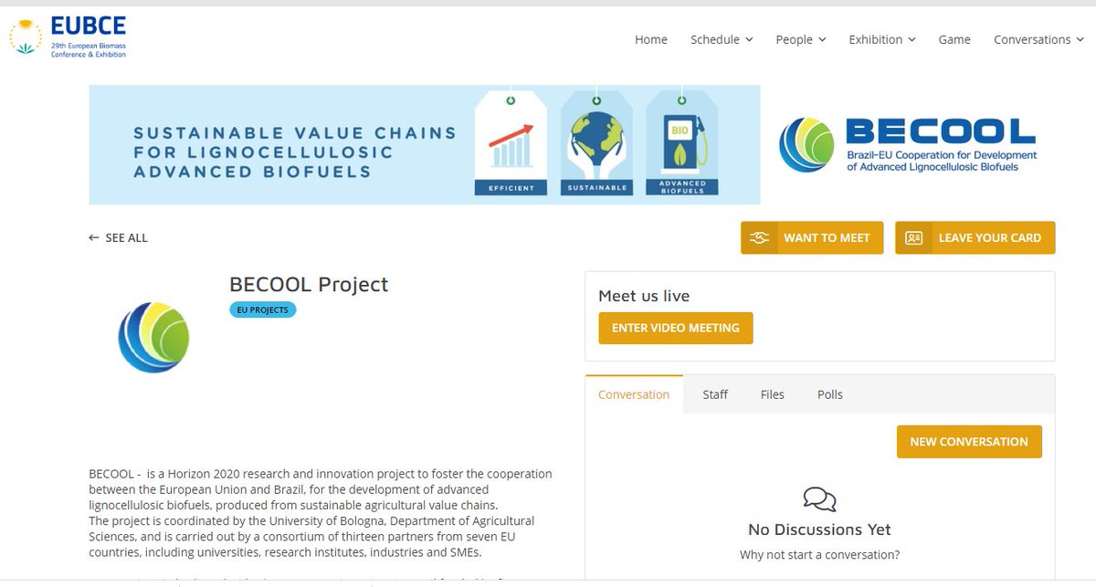 Here is a preview of #BECOOL's exhibition space at #EUBCE2021 starting next Monday! Come &amp; visit our stand to learn more about the project's latest activities and results! Register for free as visitor or participate with a full conference registration! eubce.com