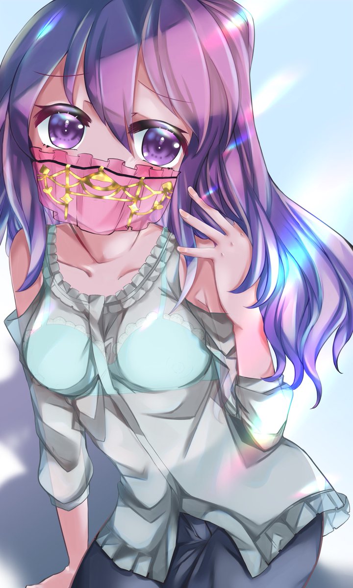 お題箱から「照れながらペールマスクしている二子玉舞(星3衣装)」でした 🔮ありがとうございました🔮 #アリスギアお絵かき 