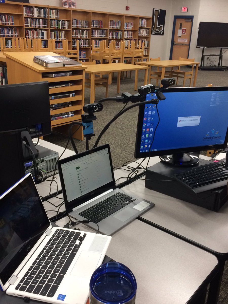 Lithonia HS Library Media Center (@lithonialibrary) on Twitter photo Wondering what concurrent learning looks like on the teacher’s side? Here’s Mr. Hill, <a href="/LithoniaHigh/">Lithonia High School</a>’s talented and resourceful art teacher, setting up for 1st period: 3 devices, 3 cameras, making it look easy. 💥 Wondering what concurrent learning looks like on the teacher’s side? Here’s Mr. Hill, <a href="/LithoniaHigh/">Lithonia High School</a>’s talented and resourceful art teacher, setting up for 1st period: 3 devices, 3 cameras, making it look easy. 💥