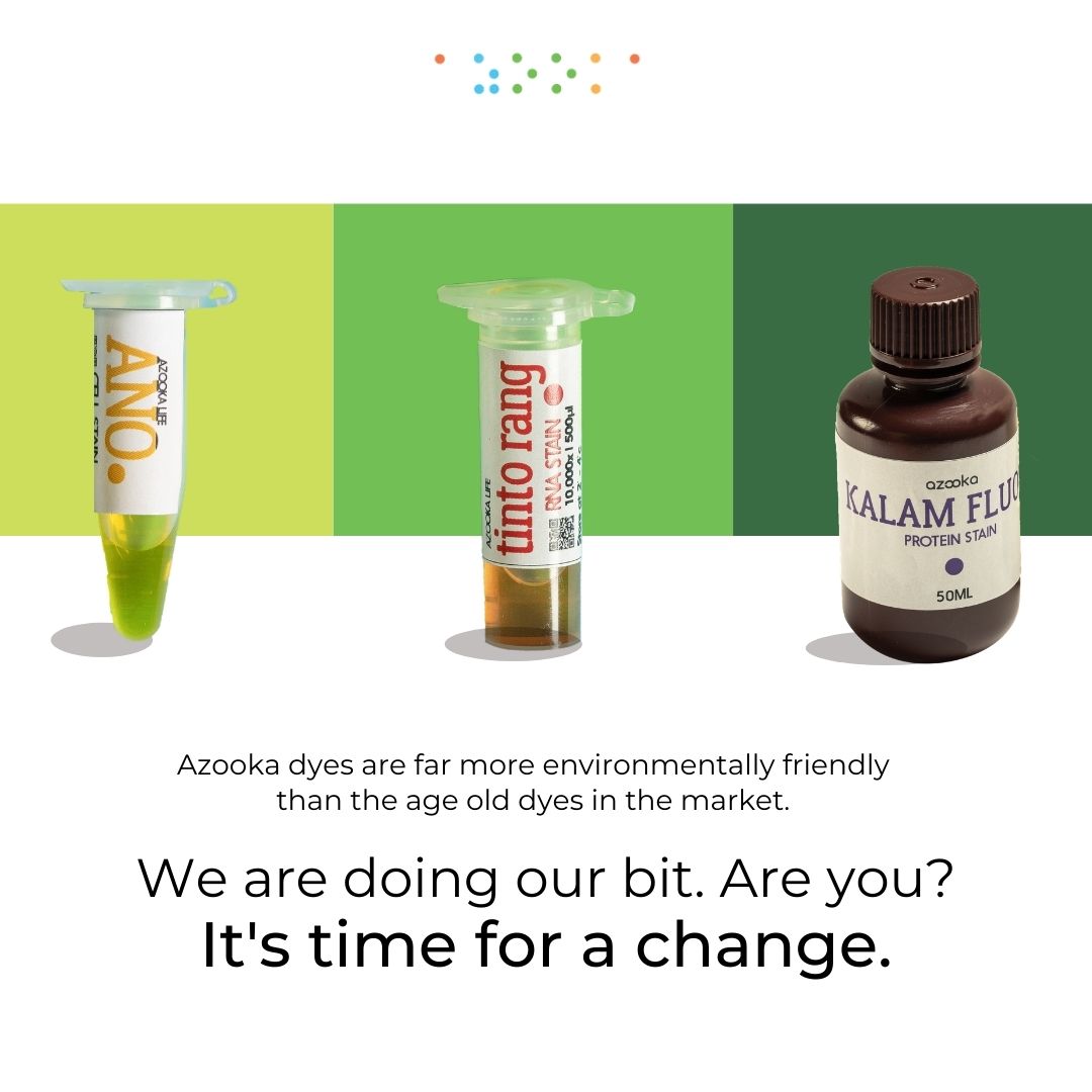 This Earth Day we're calling on all researchers, scientists and businesses in Molecular Biology &amp; Biotech- Do your bit for the plant and make the shift from the environmentally toxic dyes in the market. Go Green with Azooka! 
#EarthDay2021 #EverydayIsEarthDay